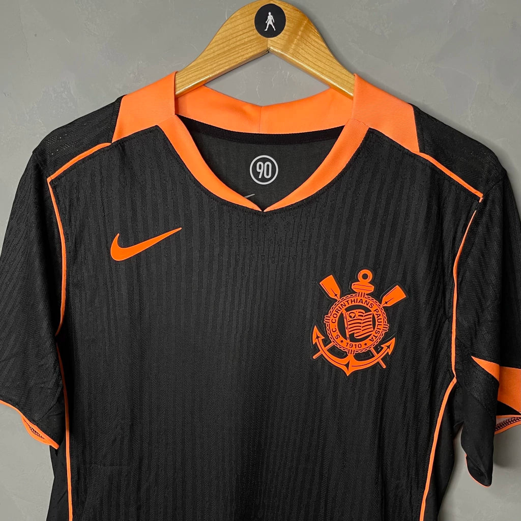 Camisa Corinthians III 2025/26 JOGADOR - Preto e Laranja