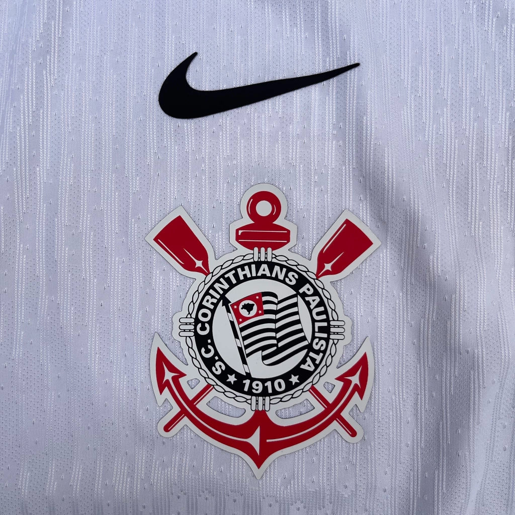 Camisa Corinthians I Titular 2025/26 JOGADOR - Branca+Preto