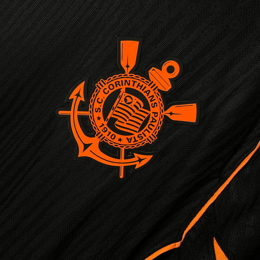 Camisa Corinthians III 2025/26 JOGADOR - Preto e Laranja